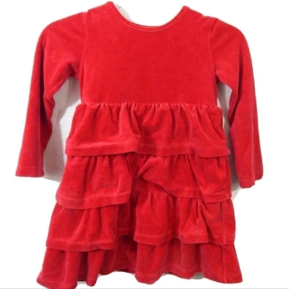 Hannaβ Andersson Velour Tiered Ruffle Dress